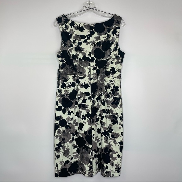 Adrianna Papell Petite black white gray floral sleeveless dress size 12P - Picture 7 of 11